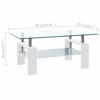 Picture of Living Room Glass Coffee Table 37" with Shelf - White