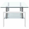 Picture of Living Room Glass Coffee Table 37" with Shelf - White