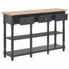 Picture of Rustic Accent Hallway Console Table with Drawers and Shelves 47" - Black