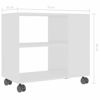 Picture of Wooden Side Table with Shelves on Wheels 28" - White