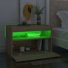 Picture of Wooden Bedroom Nightstand with LED 24" - 2 pc