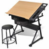 Picture of Drawing Tilting Table with Drawers and Stool 47"