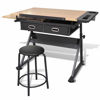 Picture of Drawing Tilting Table with Drawers and Stool 47"