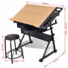 Picture of Drawing Tilting Table with Drawers and Stool 47"