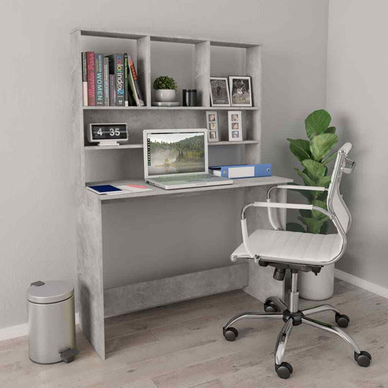 Picture of Computer Desk with Shelves 43" - C Gray