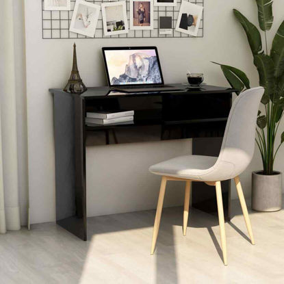 Picture of Contemporary Home Desk High Gloss 35" - Black