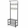 Picture of Hallway Mudroom Clothes Rack with Shoe Storage 27" - Black
