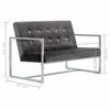 Picture of Velvet Sofa Bed with Armrest 45" - Dark Gray