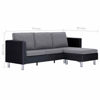 Picture of Living Room 2Tone Faux Leather Sofa 74" - Black with Gray