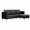 Picture of Living Room Faux Leather Sofa 74" - Black