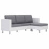 Picture of Living Room 2Tone Faux Leather Sofa 74" - White with L Gray