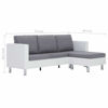 Picture of Living Room 2Tone Faux Leather Sofa 74" - White with L Gray