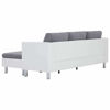 Picture of Living Room 2Tone Faux Leather Sofa 74" - White with L Gray