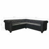 Picture of Living Room L-Shaped Faux Leather Sofa 81" - Black