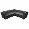 Picture of Living Room L-Shaped Faux Leather Sofa 81" - Black
