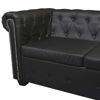 Picture of Living Room L-Shaped Faux Leather Sofa 81" - Black