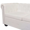 Picture of Living Room L-Shaped Faux Leather Sofa 81" - White