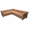Picture of Living Room L-Shaped Faux Leather Sofa 102" - Brown
