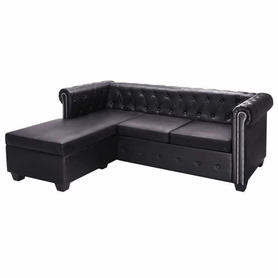 Picture of Living Room L-Shaped Bed 79" - Black