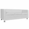 Picture of Living Room Faux Leather Sofa 74" - 2 pc White