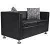 Picture of Living Room Faux Leather Sofa - 2 pc Black