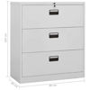 Picture of Office Steel Filing Cabinet 35" - L Gray