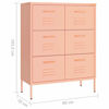 Picture of Steel Storage Cabinet with Drawers 31" - Pink