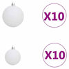 Picture of Christmas Ball Set with Top and LED - 120 pc White and Gold