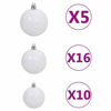 Picture of Christmas Ball Set with Top and LED - 120 pc White and Gold