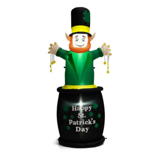 Picture of 5' Inflatable St Patrick's Day Leprechaun with LED Lights