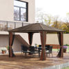 Picture of Outdoor 10'x12' Gazebo with Hardtop Roof - Brown