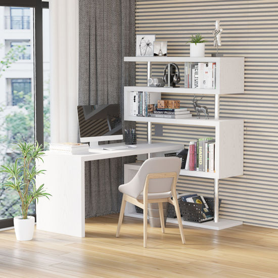 Picture of Home Office Desk with Shelves